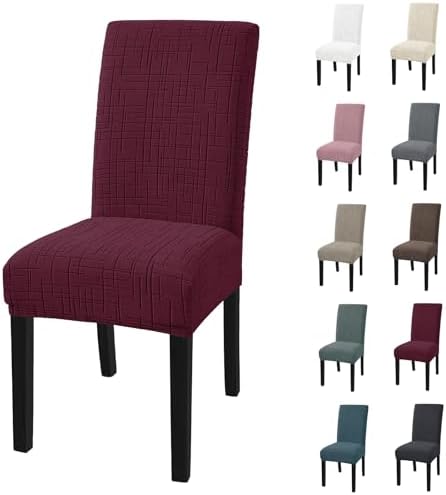 Super Stretch Chair Covers for Dining Chairs Set of 2, Burgundy by CYCMACOHOME