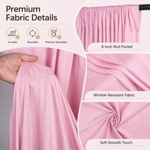 10x10 FT Pink Backdrop Curtains for Weddings, Parties and Photo Booths - Image 4