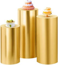 SaitiMade Set of 3 - Gold Cylinder Pedestal Stand Covers by SaitiMade