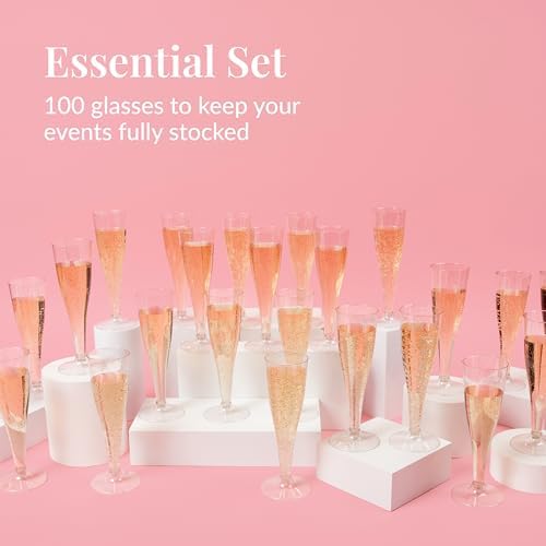 Prestee Disposable Champagne Flutes, 4.5 oz Plastic Champagne Glasses - Image 4