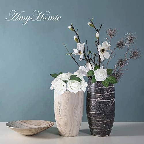 AmyHomie White Rose 25pcs Real Looking Artificial Flowers w/Stem - Image 4