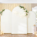 Ivory Arch Backdrop Cover (7.2FT,6FT,6FT) Set of 3, Spandex 2-Sided Round Top Chiara Fitted Wedding Arch Cover Backdrop for Wedding Birthday Party Arch Stand Decoration by Htper