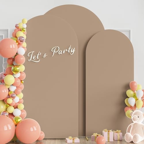 Wokceer Arch Backdrop Cover Nude Brown Arch Cover Stretchy 7.2FT,6.6FT,6FT - Image 4