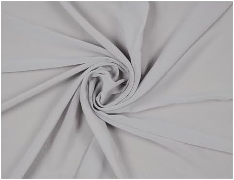 40 Yard Chiffon Fabrics, 44" Wide, Lightweight, Sheer – Grey - Image 3