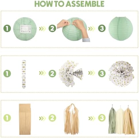 Amandir Sage Green Baby Shower Decorations Welcome Baby Banner - Image 4