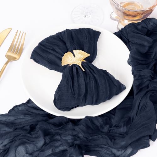 DeZerlor Navy Blue Washable Cheesecloth Napkins Set of 12 for Party - Image 3