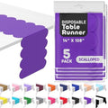 Purple Scallop Table Runner, Disposable Plastic, 5 Pack, 14x108in by Swanoo