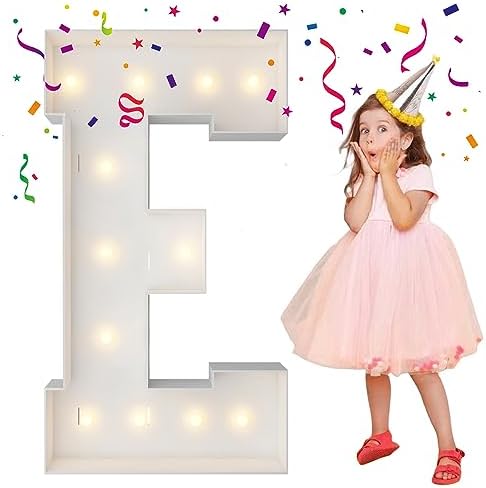 4FT Marquee Letters, Large Light Up Letters E for Marry Me Party Decor by MerryMosaics