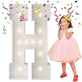 4FT Marquee Letters, Large Light Up Letters H for Hoco Party Decor by MerryMosaics