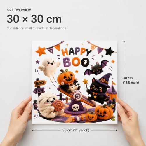 1 Sheet Halloween Wall Sticker Funny Cute Ghost Pumpkin Bat Cat Wall Decal Self Adhesive Happy Boo Living Room Classroom Party Decoration Lndoor Living Room Bedroom Wall Decoration Supplies - Image 2