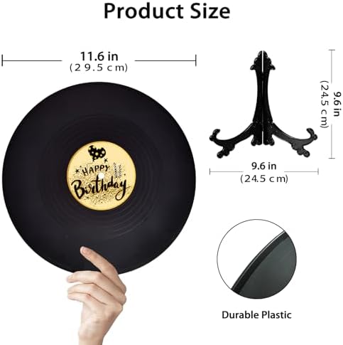 pwvsayjcj Vinyl Record Birthday Decorations, Happy Birthday Party Favor Sign Poster, Large Guest Book 11.6" x 11.6" - Image 3