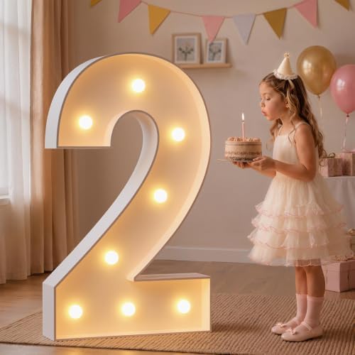 imprsv Large Marquee Numbers, 3FT Light Up Numbers 2 for Party Decor by Letsmakeitimpressive