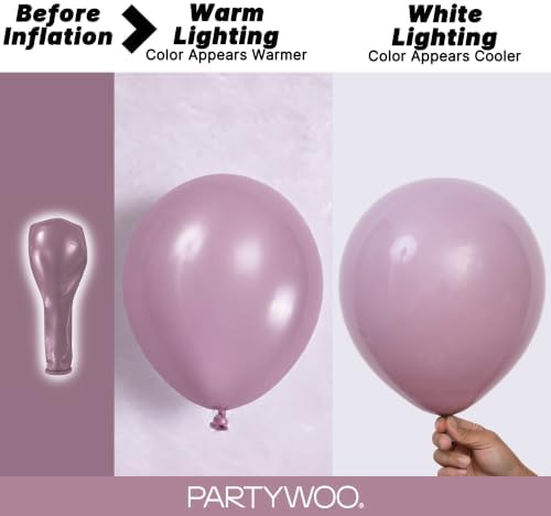 PartyWoo Dusty Purple Balloons 140pcs Lavender Boho Neutral Different Sizes - Image 3