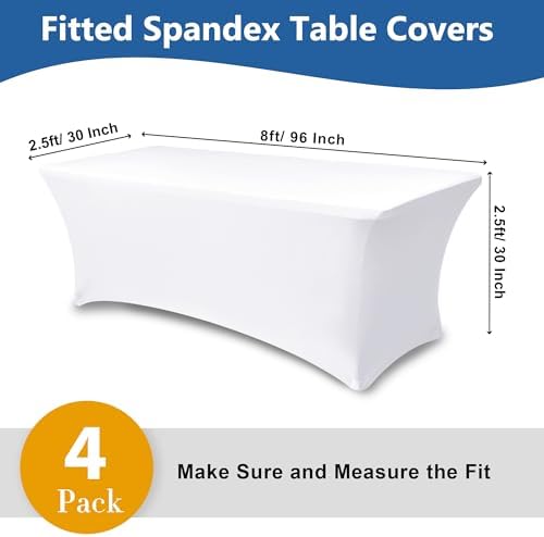 Spandex Table Cloths for 8 foot Rectangle Tables-Fitted Stretch Table Cover - Image 4