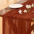 Fall Table Runner Terracotta Cheesecloth Boho Wedding Thanksgiving Decor by Socomi