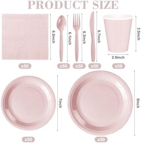 Dandat 350 Pcs Bridal Shower Decorations Baby Shower Party Supplies, Pink - Image 2