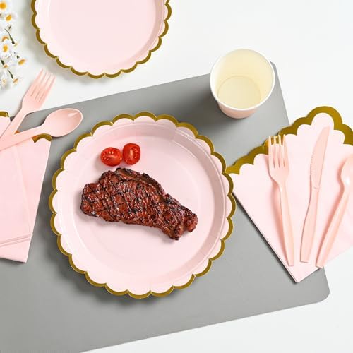 FrutPunch 176 Pieces of Pink Paper Plates, Party Plates, Cups, Napkins Sets - Image 5