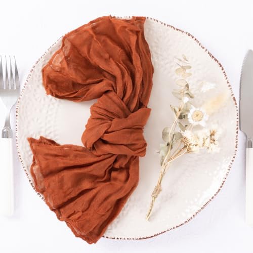 DeZerlor Fall Terracotta Cheese Cloth Napkins Set of 30 for Wedding Party - Image 5