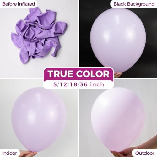 Bezente Pastel Purple Latex Round Helium Party Balloons 30 Pack 18 inch - Image 2