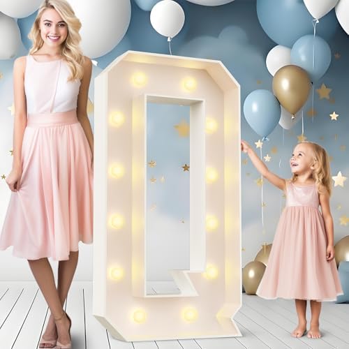 Ledido Easy-Assemble 4FT Marquee Light Up Letter, Large Lighted Letter Q by Ledido