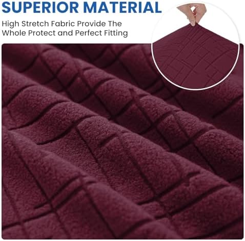 Super Stretch Chair Covers for Dining Chairs Set of 2, Burgundy - Image 4