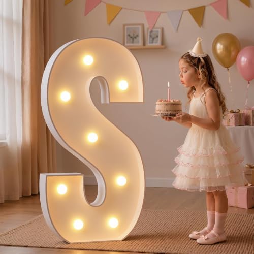imprsv Large Marquee Letters, 3FT Light Up Letters S Sign for Party Decor by Letsmakeitimpressive