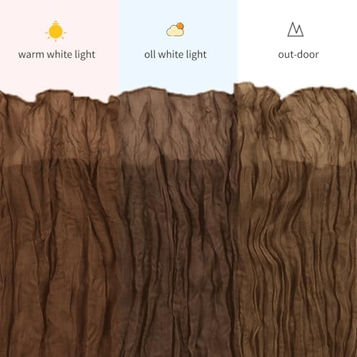 3 Pack Brown Cheesecloth Table Runner, 17 x 108 inch, Semi Sheer Boho Cheese Cloth Fabric Table Runner Bulk for Wedding, Birthday, Party, Holiday, Home Decor (Brown) - Image 7