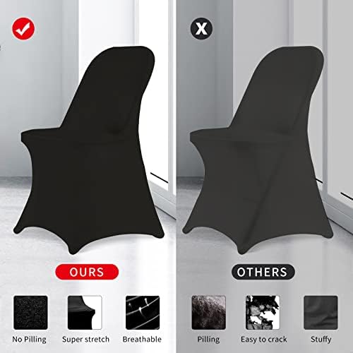 HAINARverS Stretch Spandex Folding Chair Covers 30PCS Black Universal - Image 5