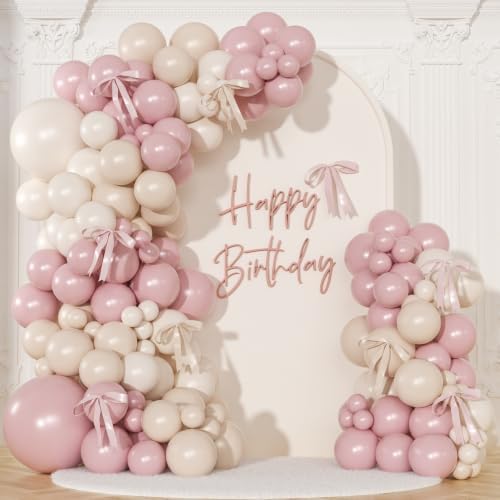 Dusty Pink Balloon Arch Kit for Wedding Baby Shower Birthday Decorations by NUTTYBASH