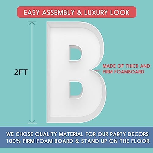 2FT DIY Mosaic Balloon Letter B Frame, Fillable Party Backdrop Decor - Image 2