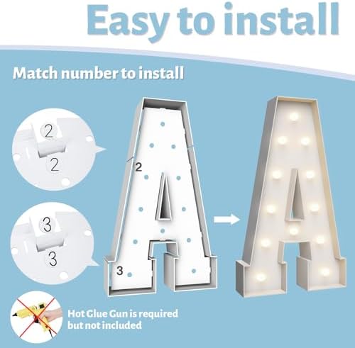 4FT Light Up Marquee Letter A - Large Foam Board Mosaic Kit - Image 5
