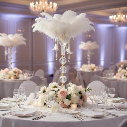 24.8in Crystal Vases for Flowers, 2Pcs Clear Trumpet Acrylic Vases for Centerpieces, Tall Flower Stands for Table Wedding Reception Party Event Home Decor - Image 2
