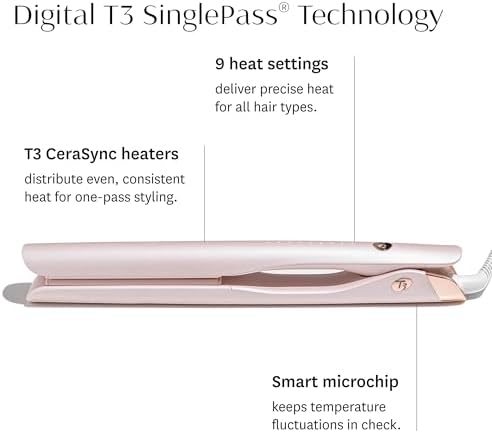 T3 SinglePass Smooth X Flat Iron, Professional Hair Straightener - Image 3
