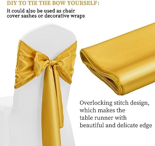 12 Pack Gold Satin Table Runner 12 x 108 Inch Long Premium Table Runners, for Wedding Party Events Decoration, Birthday Parties, Banquets Decorations, Graduations, Engagements - Image 4