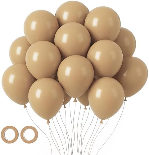 Voircoloria 105pcs Khaki Party Latex Balloons, 12inch by Voircoloria