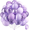 60pcs 12inch Lavender Balloons with Pastel Purple Confetti Balloons by Awenztech