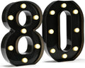 Pooqla Black Light Up Numbers, 80th Birthday Decorations for Men by Pooqla
