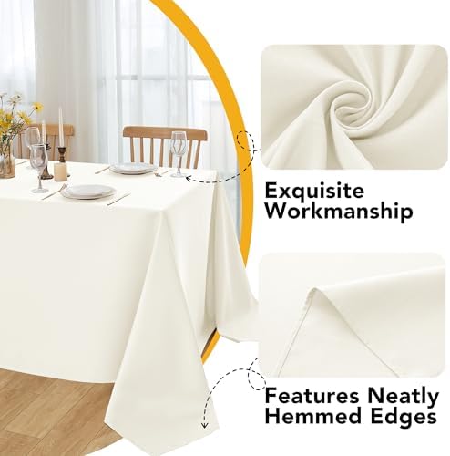 6-Pack Ivory Tablecloths for Square Tables, 54 x 54 Inches - Image 3