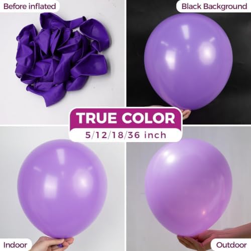 Bezente Purple Giant Latex Round Balloons 36 Inch 8 Pack - Image 2