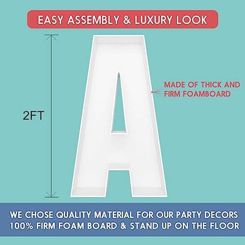 2FT DIY Mosaic Balloon Letter A Frame, Fillable Party Backdrop Decor - Image 2