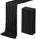 16 Pack Black Cheesecloth Table Runner 20 x 120 inch Gauze Table Runners 10 FT Long,Semi Sheer Boho Cheese Cloth Fabric Table Runner Bulk for Wedding,Party,Baby Shower,Bridal Shower Decoration by ACSUIT