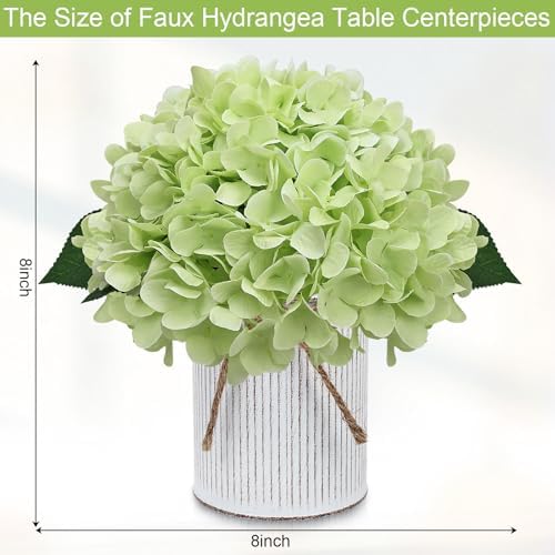 Set of 6 Artificial Flower Table Centerpieces (Light Green, 6 X Flower Table Centerpieces) - Image 2