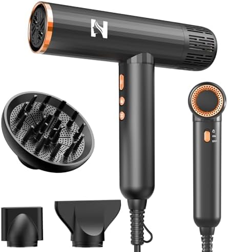 Nicebay Ionic Hair Dryer with Diffuser, 1600W High-Speed Salon Blow Dryer by Nicebay