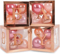 44-Pc Baby Shower Boxes & Balloons, Gender Reveal - Rose Gold by Vellax