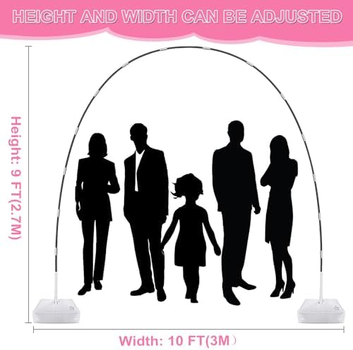 Balloon Arch Kit and Balloon Pump, 9Ft Tall & 10Ft Wide Adjustable Balloon Arch Stand with Water Base, Electric Pump, Balloons and Accessories for Wedding Birthday Party Decoration - Image 5