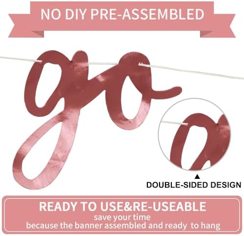 BEISHIDA Double-sided Rose Gold Go Shawty It's Your Birthday Banner Decor - Image 3