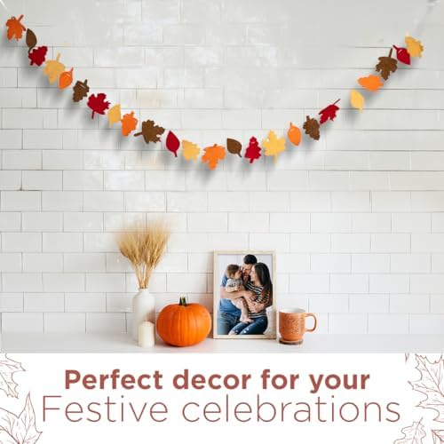 Folkulture Premium Cute Fall Garland, Wool, Mantle, Thanksgiving - 72 Inch - Image 4