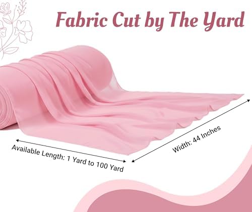 75 Yard Chiffon Fabrics, 44" Wide, Lightweight, Sheer – Dusty Rose - Image 4