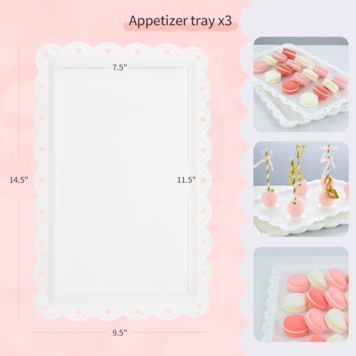 Pack of 11 NWK Cake Stand Set of Cupcake Stand, Tray & Table Cloth (White) - Image 4