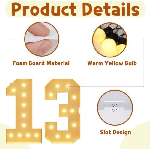 imprsv 13 Marquee Numbers, 4FT Light Up Numbers for 13th Birthday Decor - Image 4